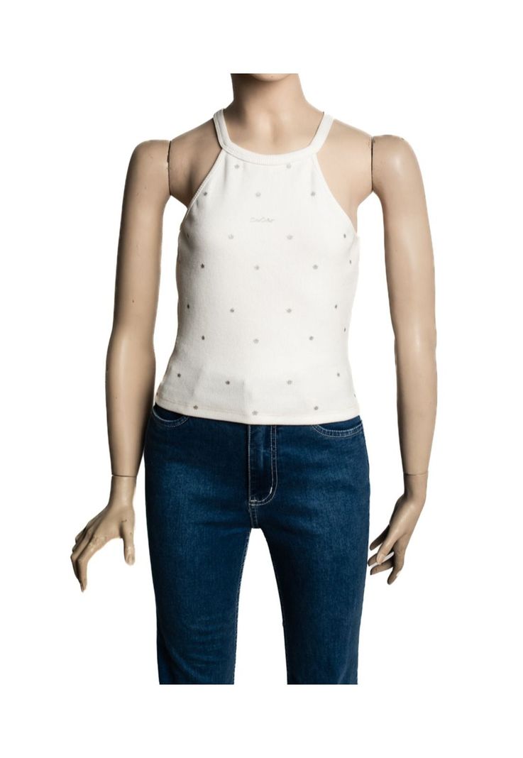 Polera Génova Regular Halter Blanco Cacao-0
