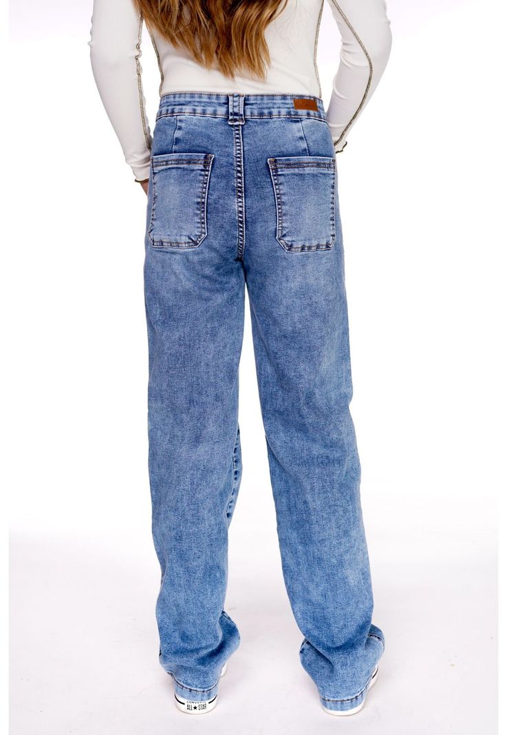 JEANS TOTA RECTO BOLSILLO PARCHE DIAGONAL-1