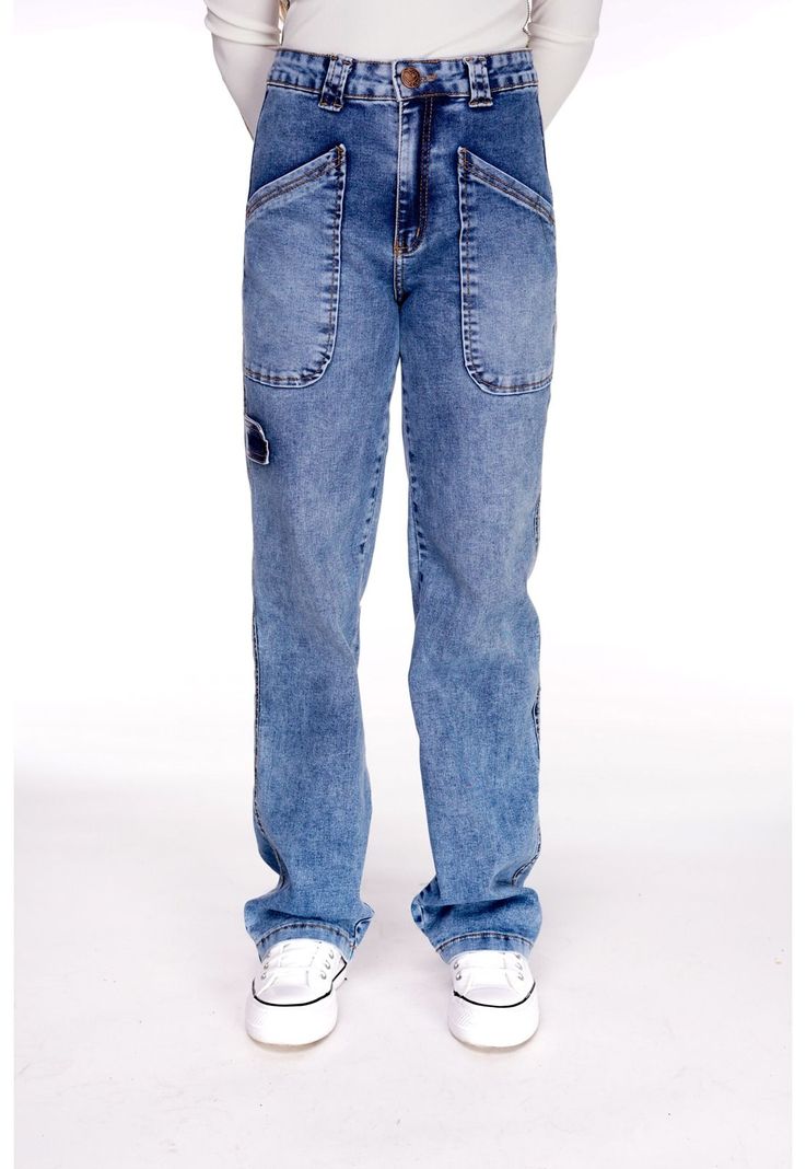 JEANS TOTA RECTO BOLSILLO PARCHE DIAGONAL-2