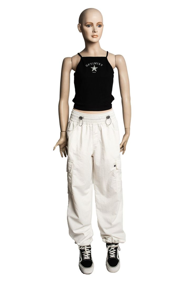 Pantalón Bengalí Parachute Pretina Ancha Blanco Cacao-0