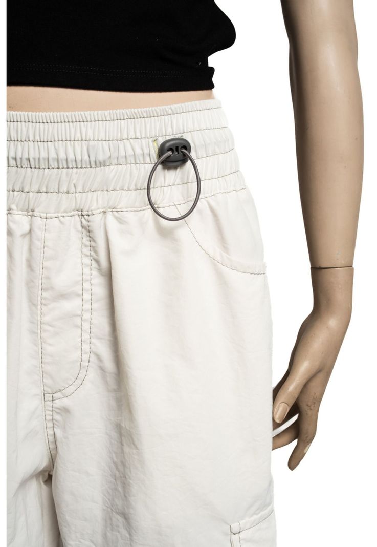 Pantalón Bengalí Parachute Pretina Ancha Blanco Cacao-2