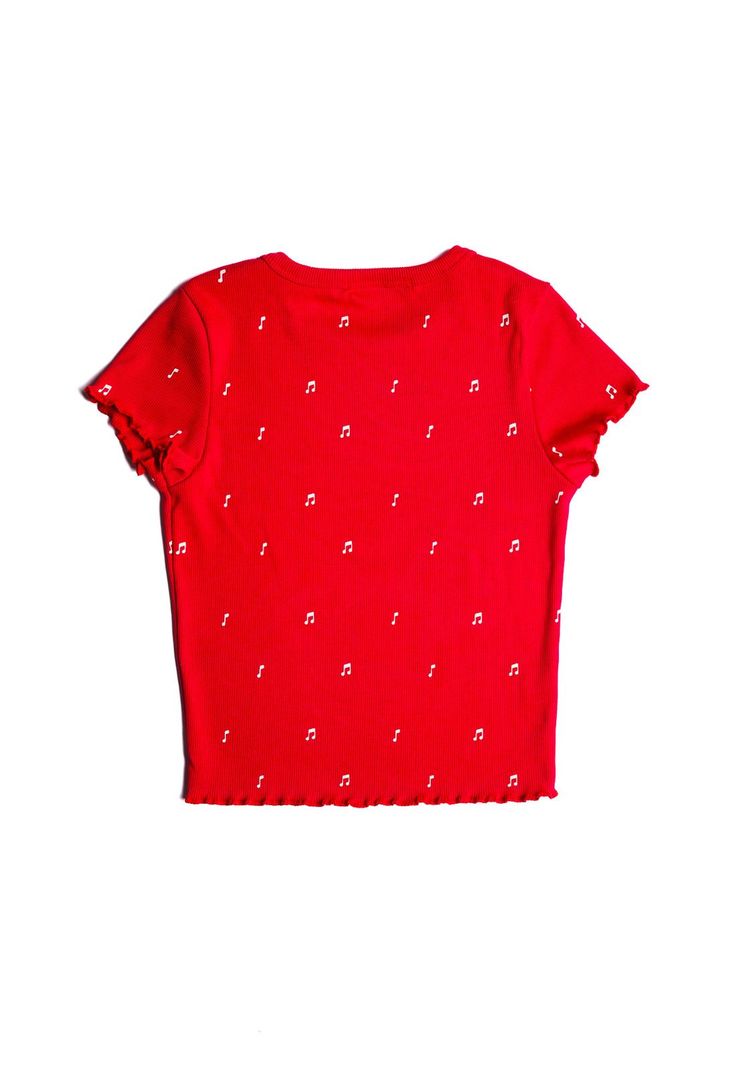 Polera Adel Regular Basic Print Rojo Cacao-1