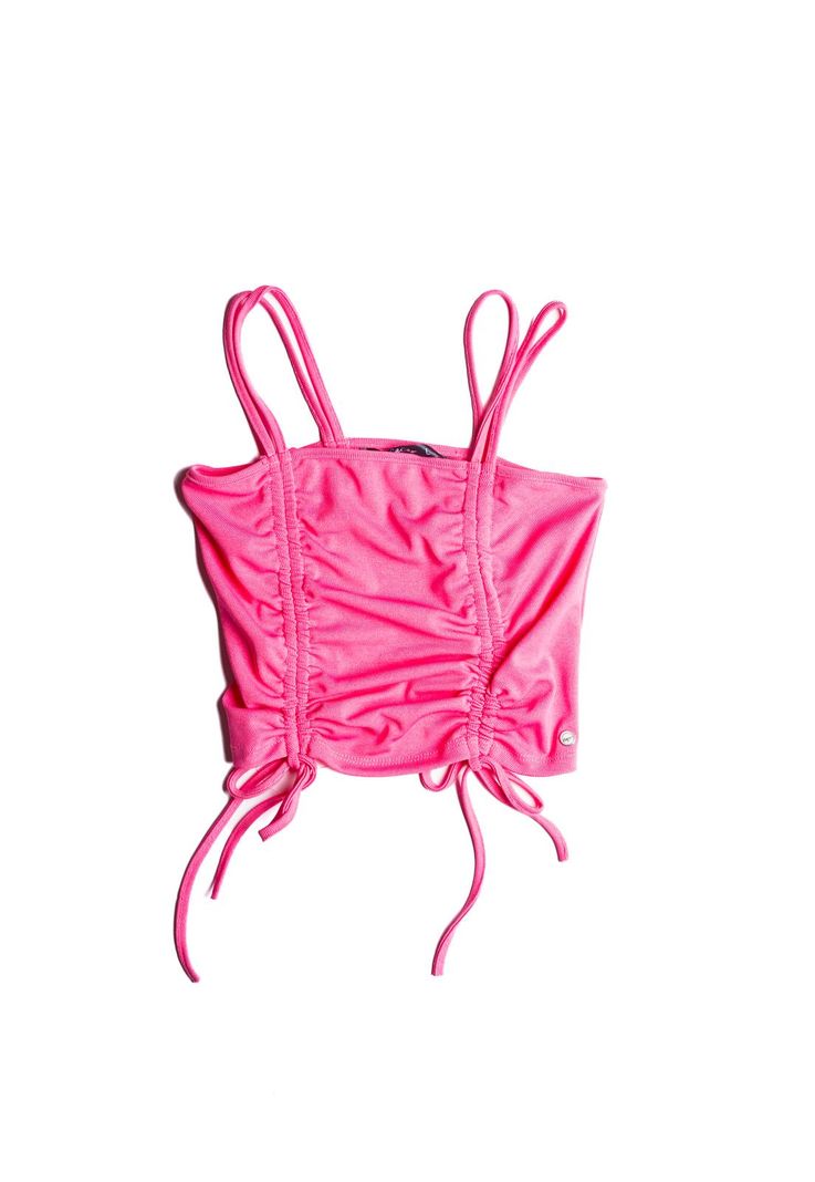 Polera Bari Crop Recogido en Costados Color Rosa Chile Cacao-0