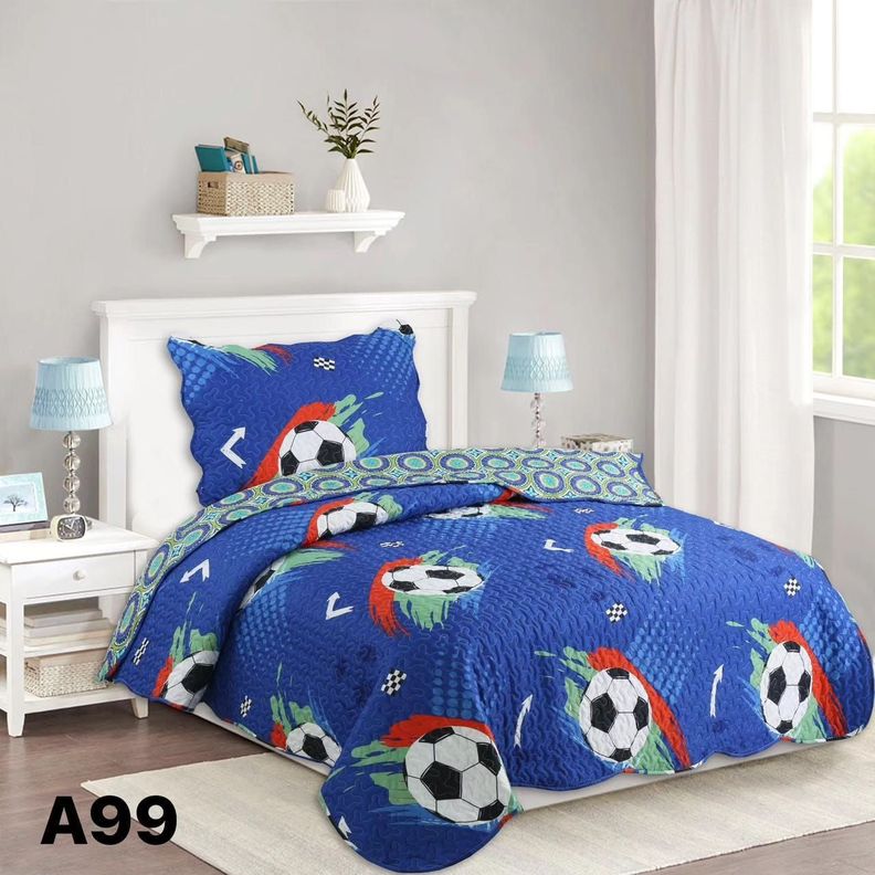 Cubrecama Quilt Verano 1.5P Azul Balones A99