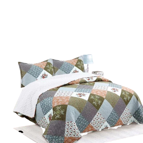 Cubrecama Quilt Sherpa 2 plazas - Rombo Multicolor M936-0