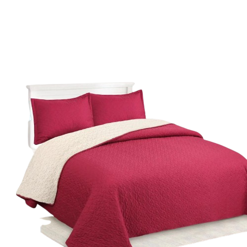 Cubrecama Quilt Sherpa 1.5 plazas - Rojo-0