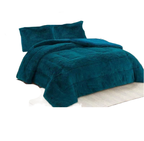 Cobertor Chiporro Peludo 1 1/2 Plazas - Verde Petróleo