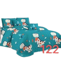 Cubrecama Quilt Verano 1.5 Dinosaruio Verde Petróleo  122-0