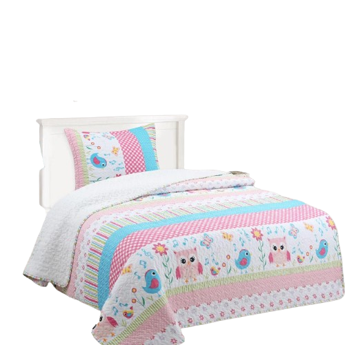 Cubrecama Quilt Sherpa 1.5 plazas - Búho Niña M913-1