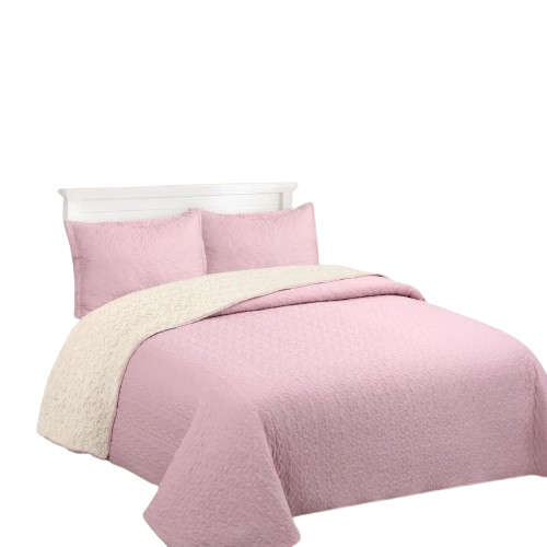 Cubrecama Quilt Sherpa King - Palo Rosa-0