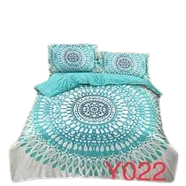 Cubrecama Quilt Verano 2 Plazas Turquesa Mandala Y022-0