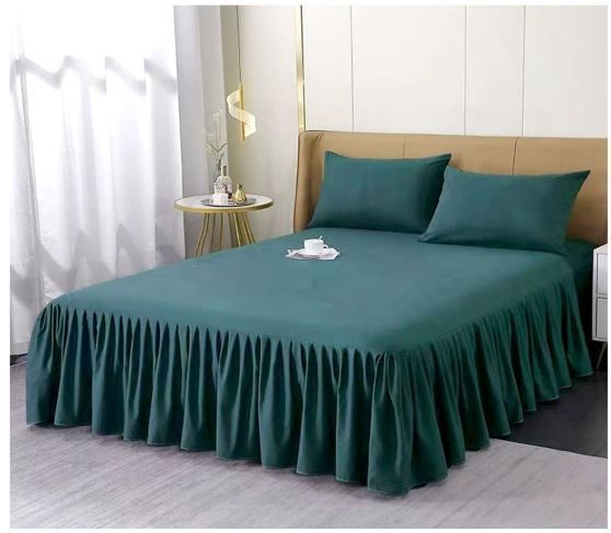 FALDÓN DE CAMA 1.5 PLAZAS PROTECTOR BASE  - Verde Oscuro-1
