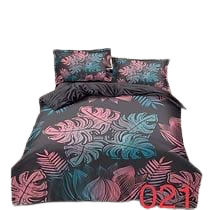 Cubrecama Quilt Verano 2 Plazas Negro hojas palmeras colores 021-0