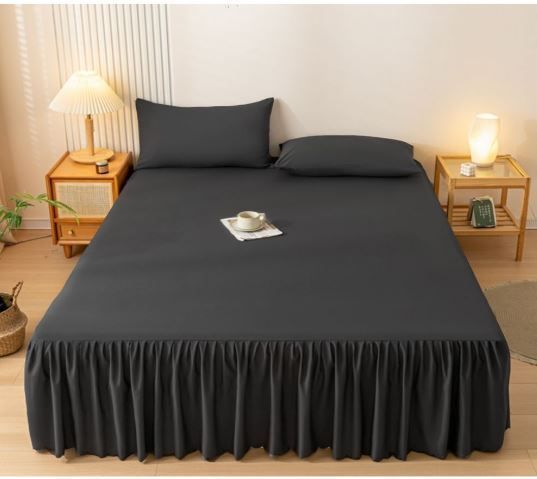 FALDÓN DE CAMA 1.5 PLAZAS PROTECTOR BASE  - Negro-0