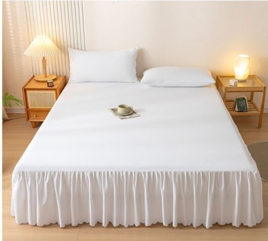FALDÓN DE CAMA 1.5 PLAZAS PROTECTOR BASE  - Blanco-1