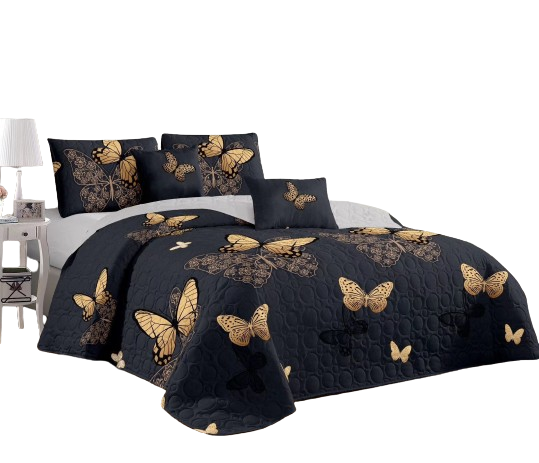 Cubrecama Quilt Verano 1.5 Negro Maripsosas KFL090-1