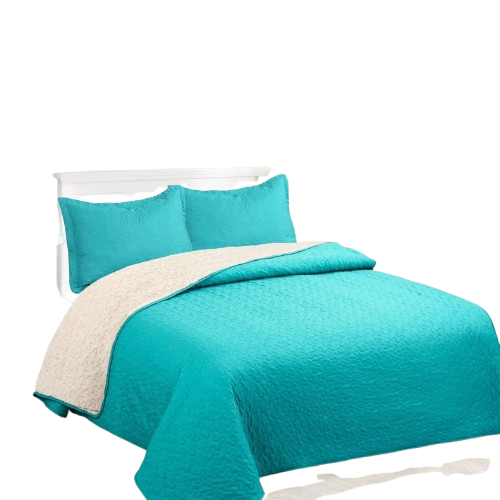 Cubrecama Quilt Sherpa 2 plazas - Turquesa-1