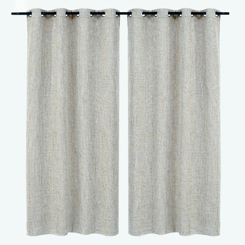 SET 2 CORTINAS TIPO LINO GRIS