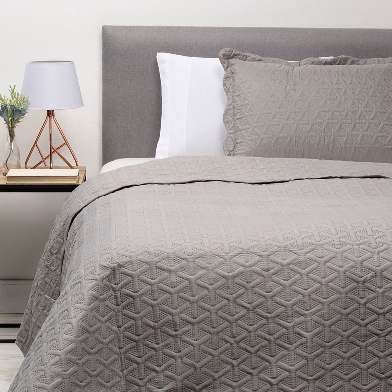 QUILT/CUBRECAMA LISO GRIS-0