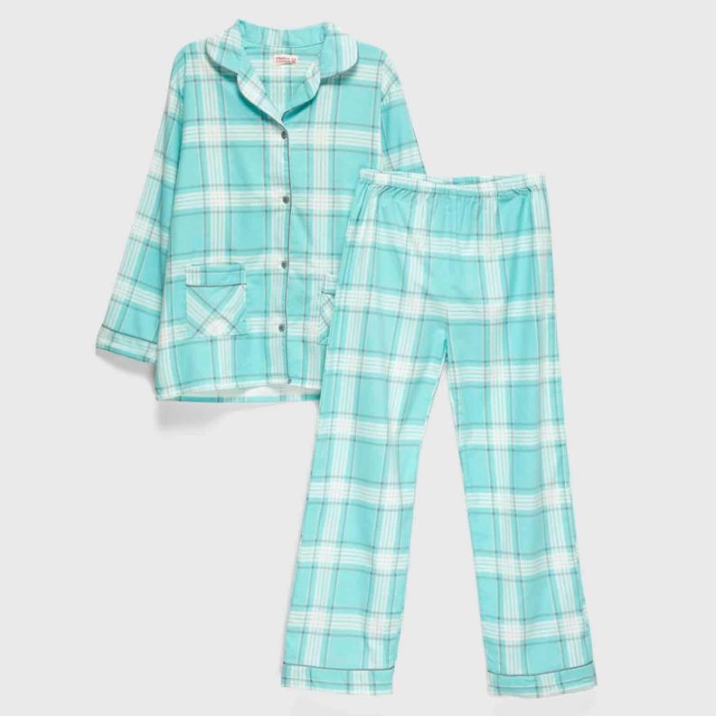 PIJAMA FRANELA ESTAMPADO CELESTE-0