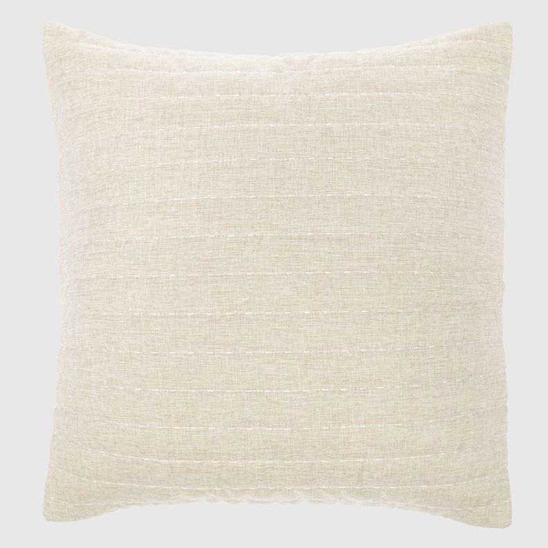Cojin Bordado tipo Lino Beige-0
