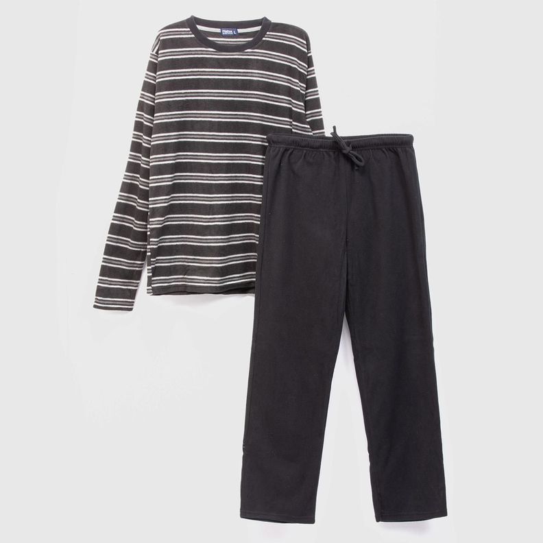 PIJAMA POLAR LINEAS MANGA LARGA-0