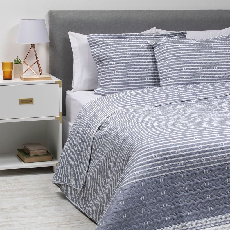 CUBRECAMA ESTAMPADO 2 PLAZAS AZUL
