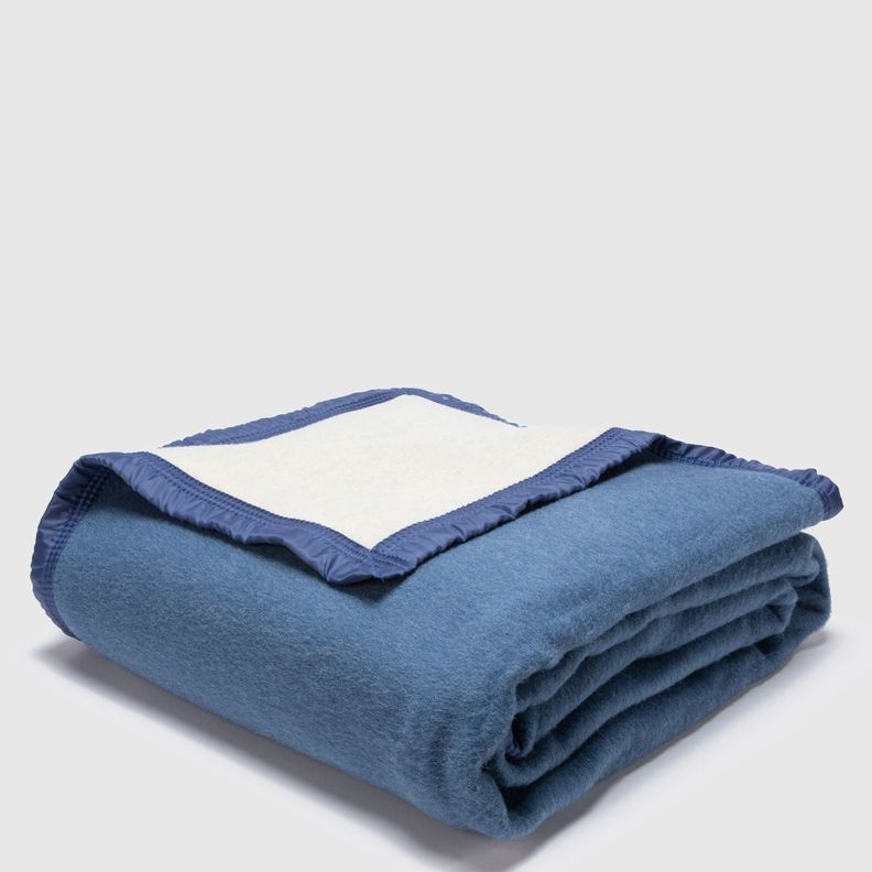 FRAZADA LANA PREMIUM 95% LANA AZUL 1 PLAZA-0