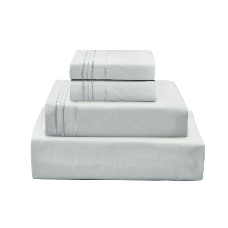JUEGO DE SABANAS 100% ALGODON 200 HILOS GRIS LISAS  2P