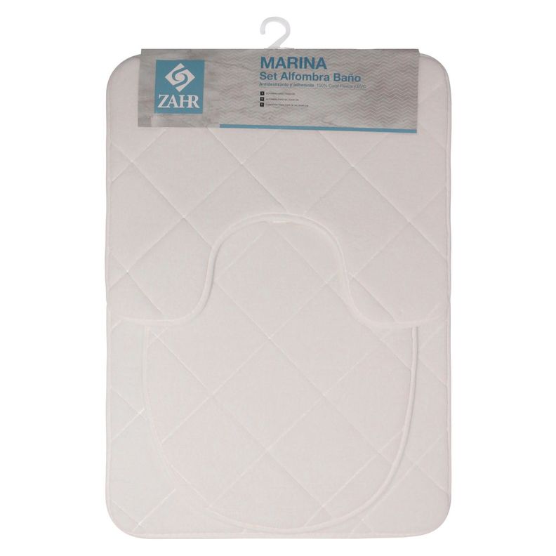 SET ALFOMBRA BAÑO PISO Y CUBRE WC BEIGE-0