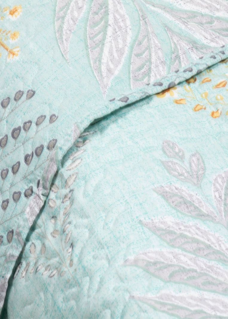 QUILT/CUBRECAMA ESTAMPADO VERDE AGUA KING-3