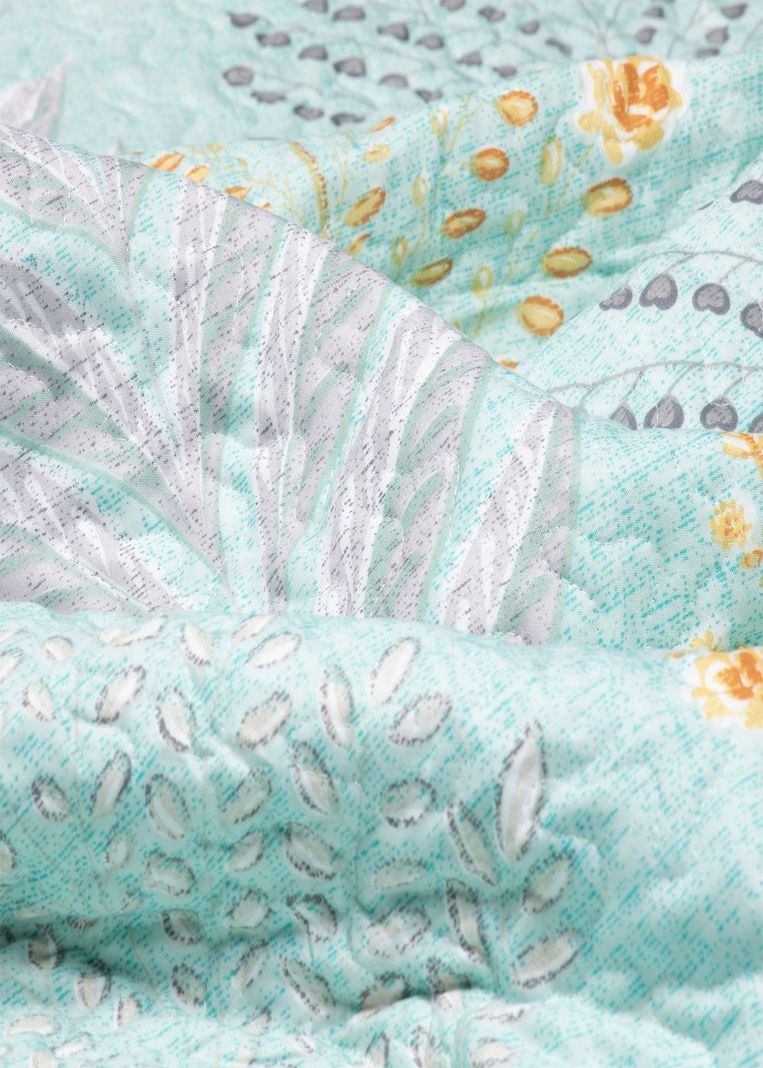 QUILT/CUBRECAMA ESTAMPADO VERDE AGUA KING-4