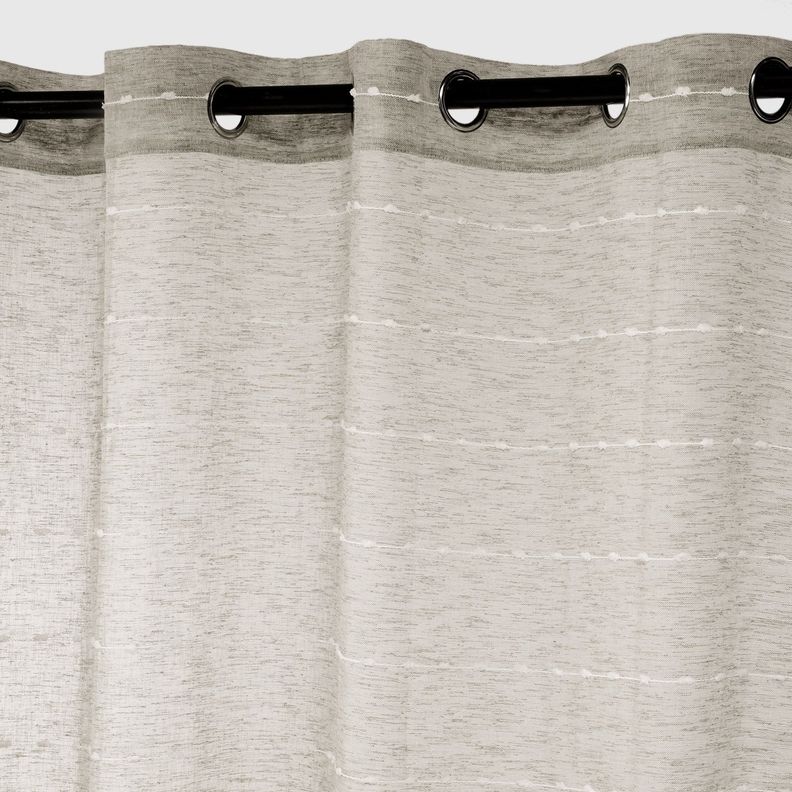 Set 2 Cortinas Visillos Bordado Beige-1