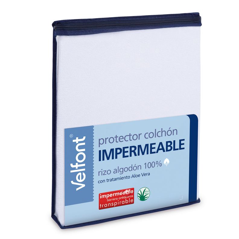 CUBRE COLCHÓN RIZO IMPERMEABLE 2 PLAZAS