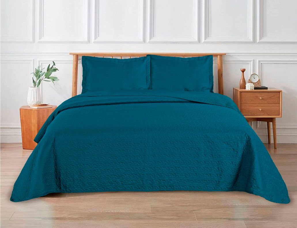 Cubrecama Liso Azul 2 plazas