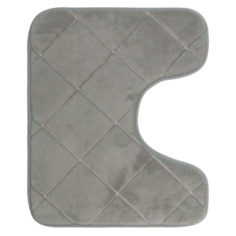 SET ALFOMBRA BAÑO PISO Y CUBRE WC GRIS 2-2