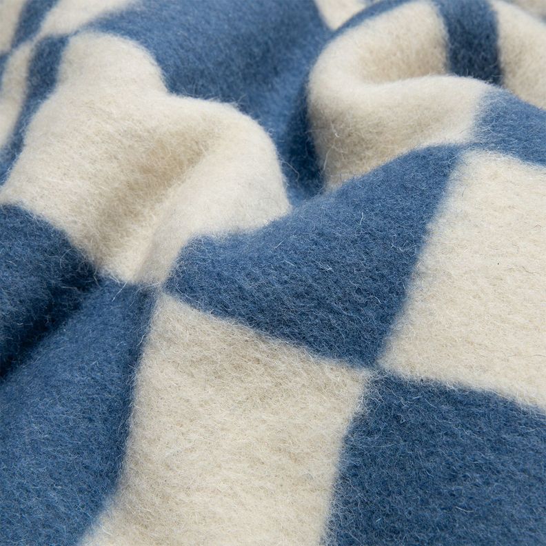 FRAZADA LANA PREMIUM ESCOCESA 95% LANA AZUL 1.5 P-1
