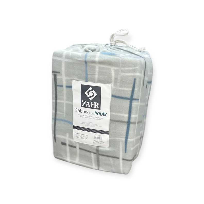 JUEGO SABANAS DE POLAR ESTAMPADAS GRIS 1 PLAZA