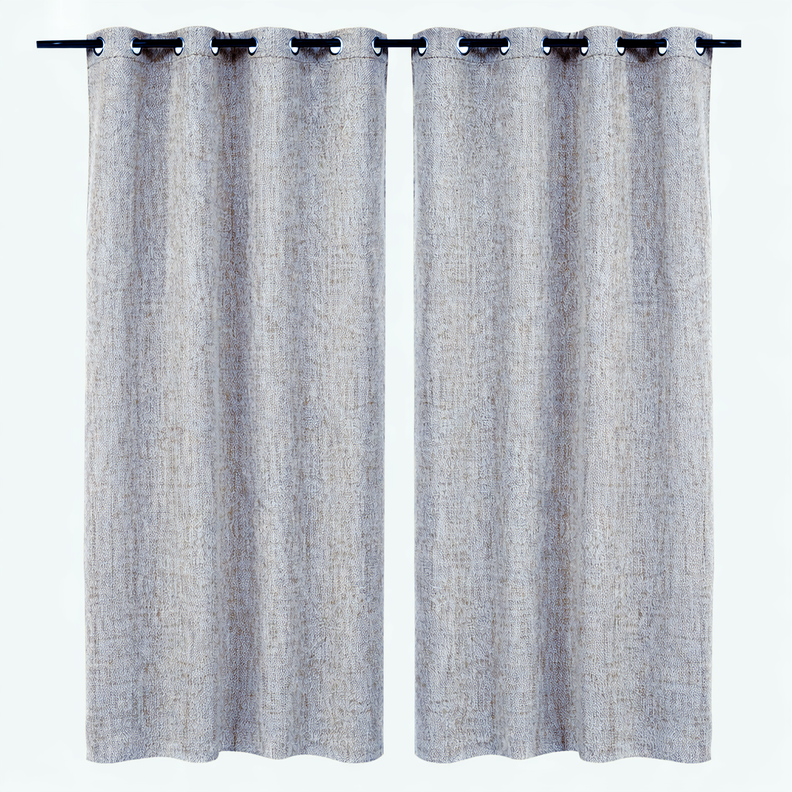 SET 2 CORTINAS TIPO LINO PIEDRA Gris