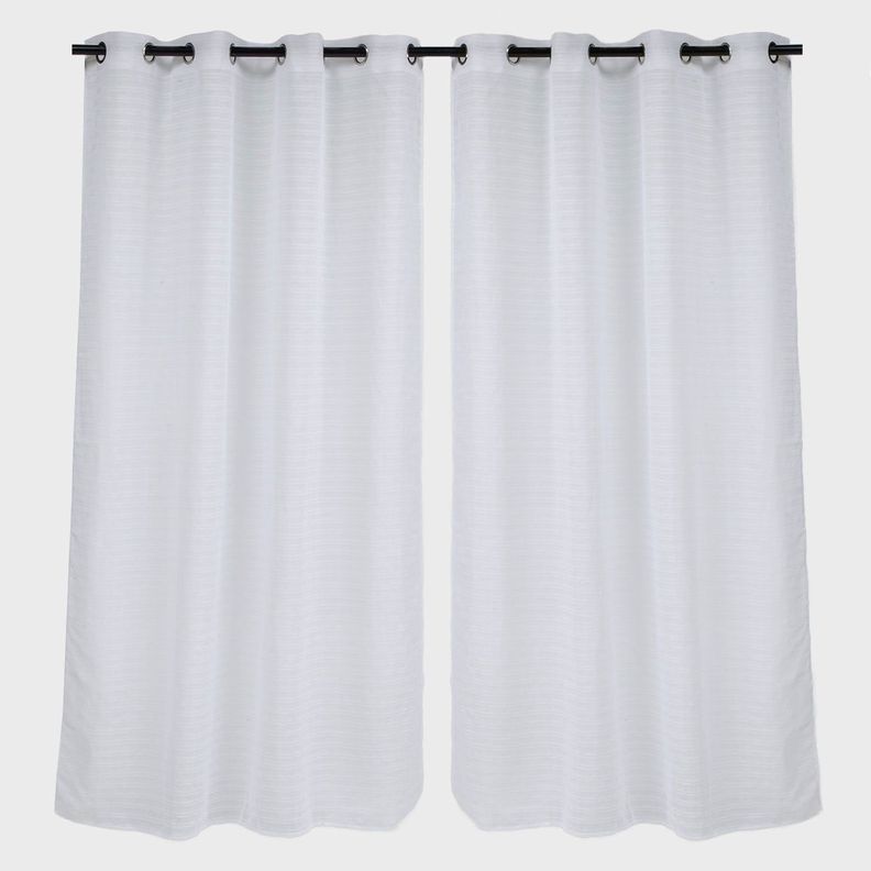 Set 2 Cortinas Visillos Cordoba Blanco Invierno-0