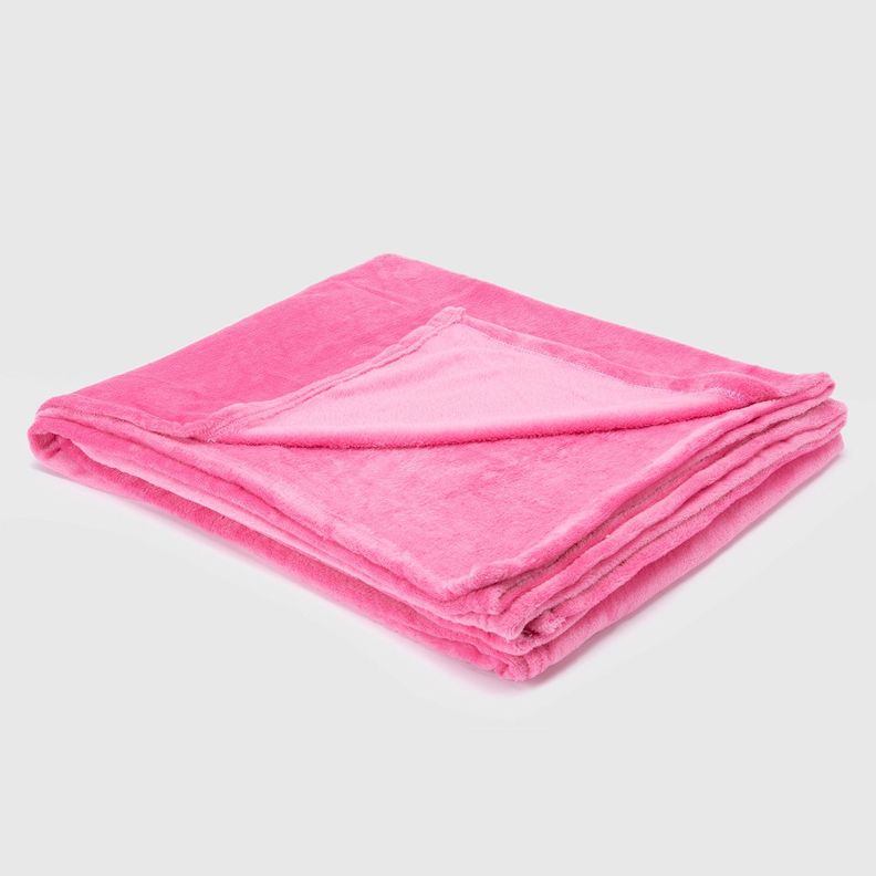 FRAZADA FLANNEL DOBLE FUCSIA 2 PLAZAS-1
