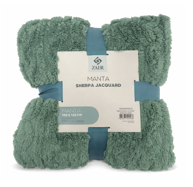 MANTA JACQUARD SHERPA VERDE