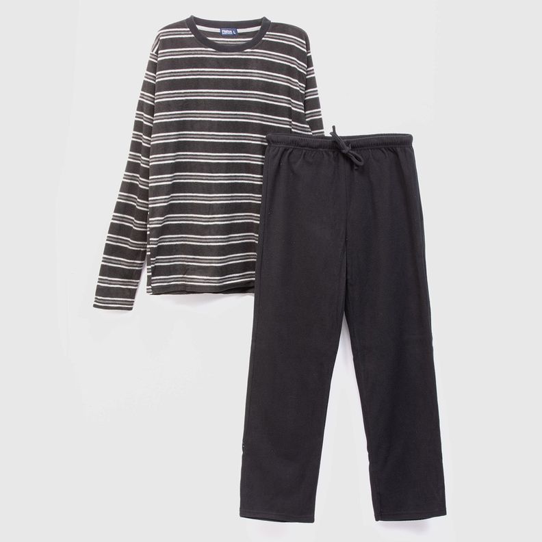 PIJAMA POLAR ESTAMPADO LARGO HOMBRE MARENGO