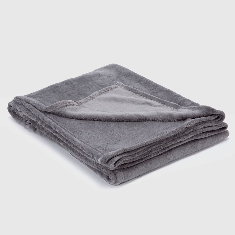 FRAZADA FLANNEL KING GRIS 2,5 PLAZAS-1