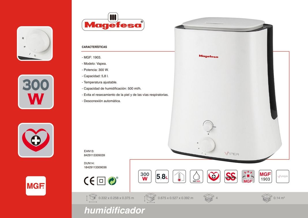 Humidificador Magefesa Vapea Mgf1903-3