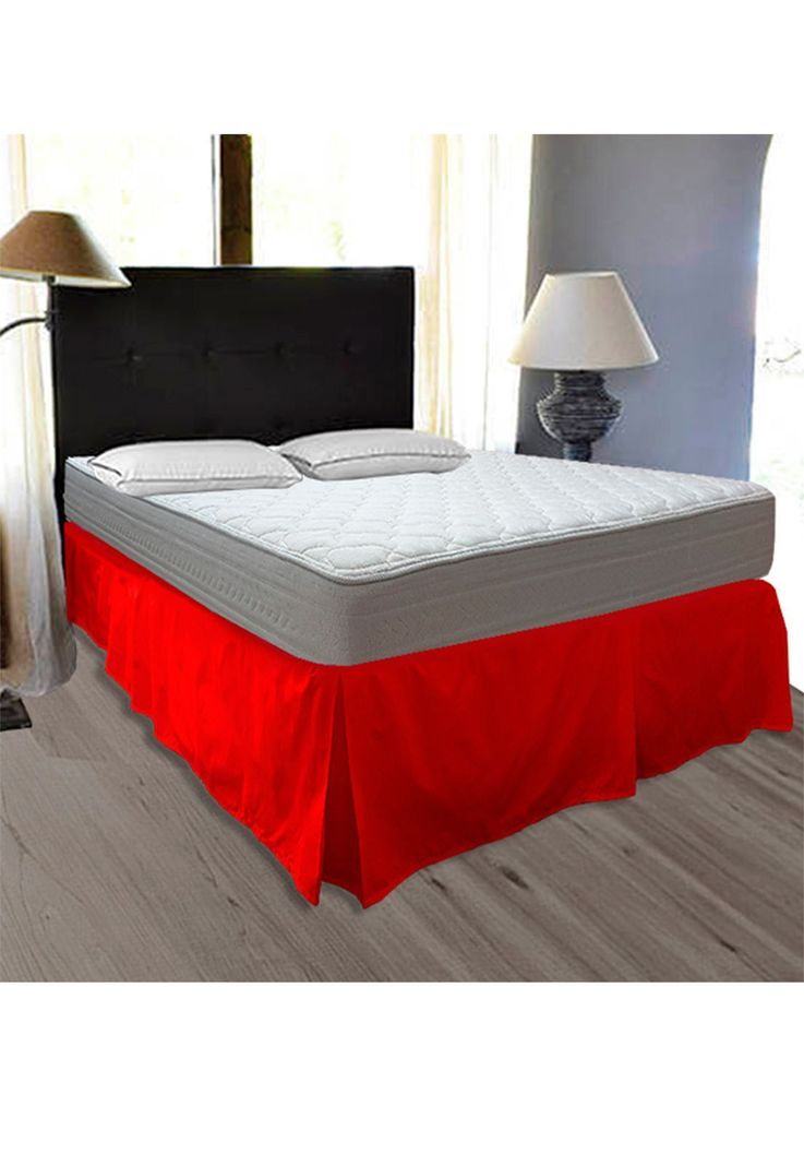 Faldon 200 hilos Full  liso roJo-1