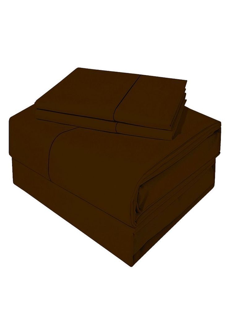 Juego de sabana 200 hilos 1,5 pl diversion liso chocolate Cafe