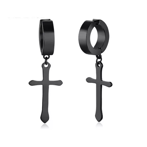 Aros Punk A Presion Cruz Black Mamba Hombre Mujer Moda-0