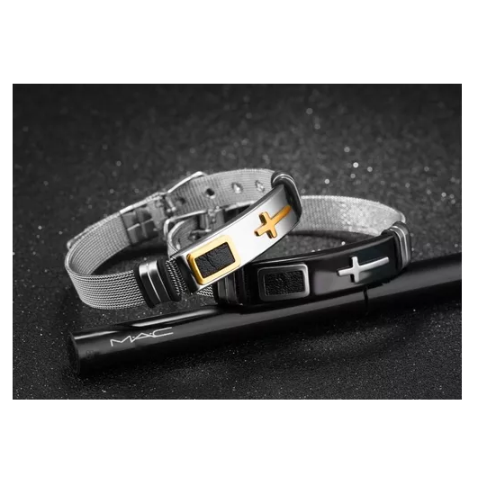 Pulsera De Hombre Acero Tipo Reloj Ajustable Moda-2