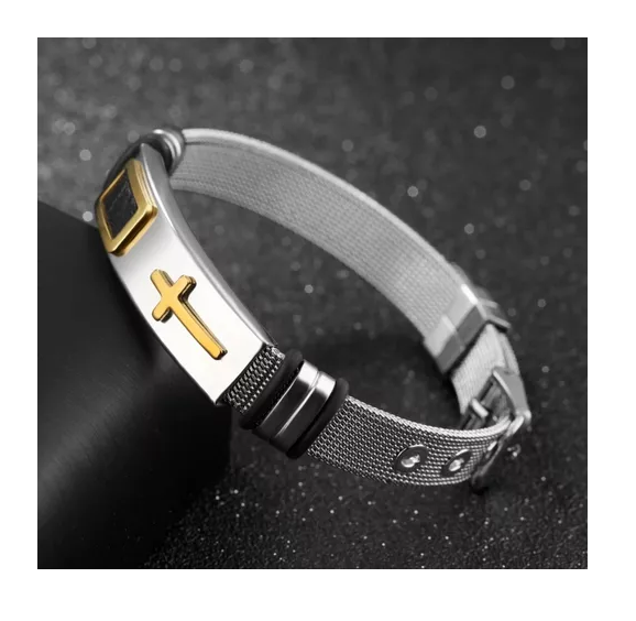 Pulsera De Hombre Acero Tipo Reloj Ajustable Moda-3
